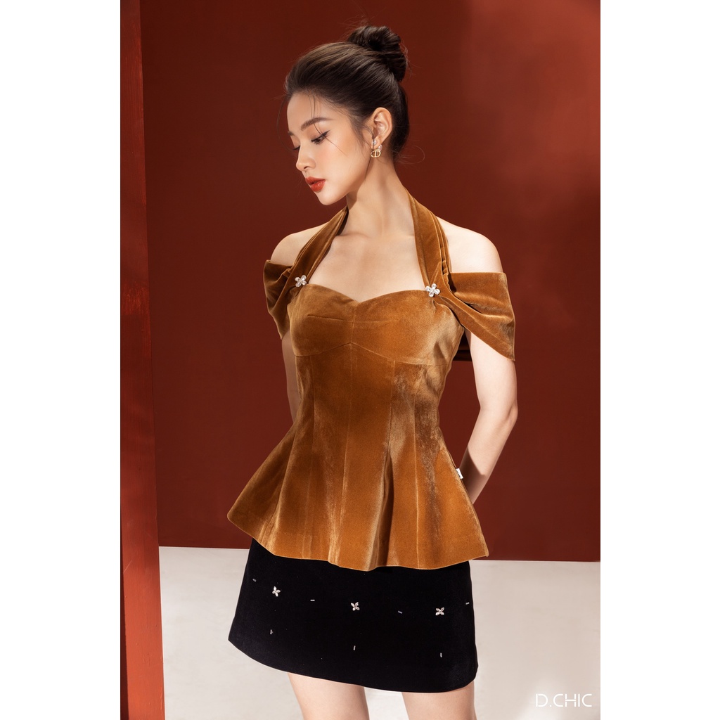 Áo eo xòe bổ mảnh hở vai D.CHIC MS: 1811904