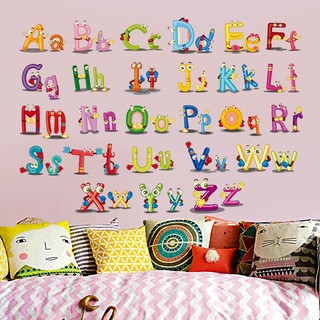 Decal dán tường tranh dán tường bảng chữ cái cho bé