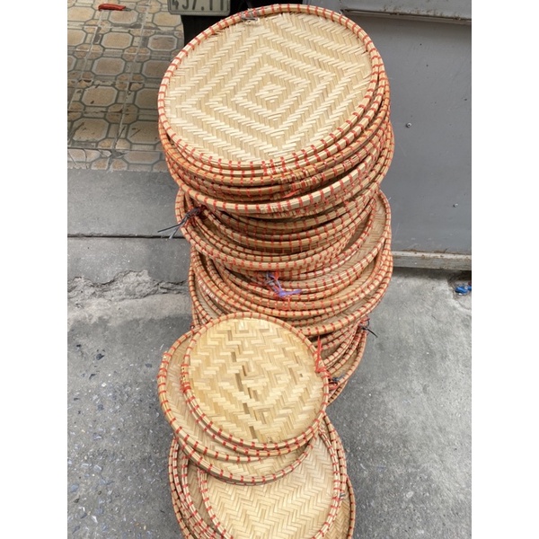 Mẹt tre thủ công ONGTRE 15cm- 20cm-60cm, viền đỏ và viền mây phục vụ nhà hàng, trang trí