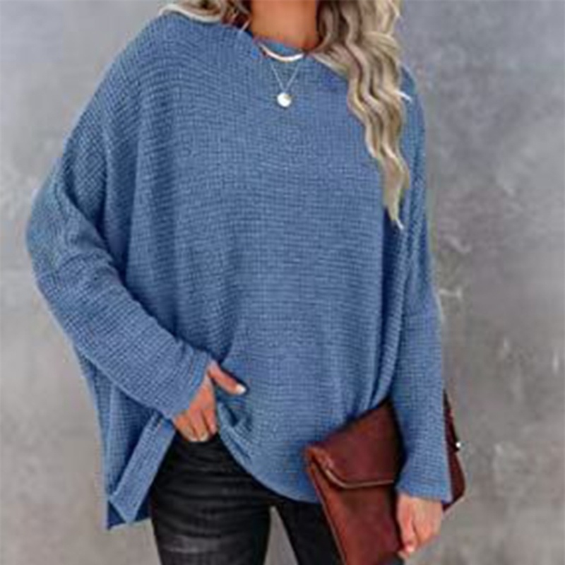 Áo Sweater Tay Dài Lệch Vai Màu Sắc Đơn Giản Quyến Rũ Cho Nữ