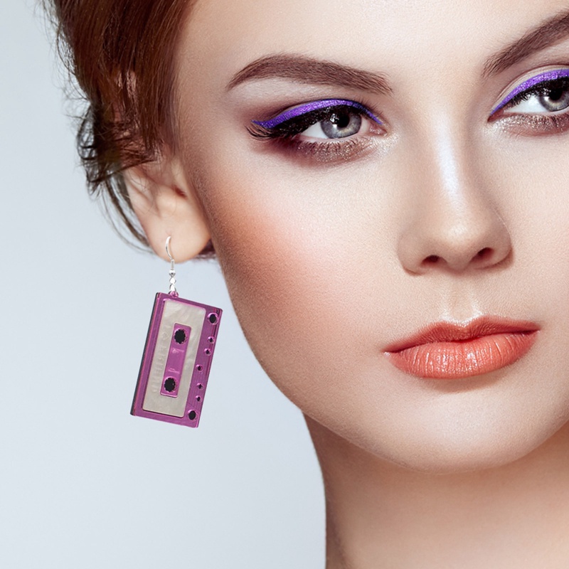 Ygt Đôi Khuyên Tai Dài Bản Lớn Bằng Acrylic Kiểu Băng Cát Sét Cổ Điển Lãng Mạn Cho Nữ