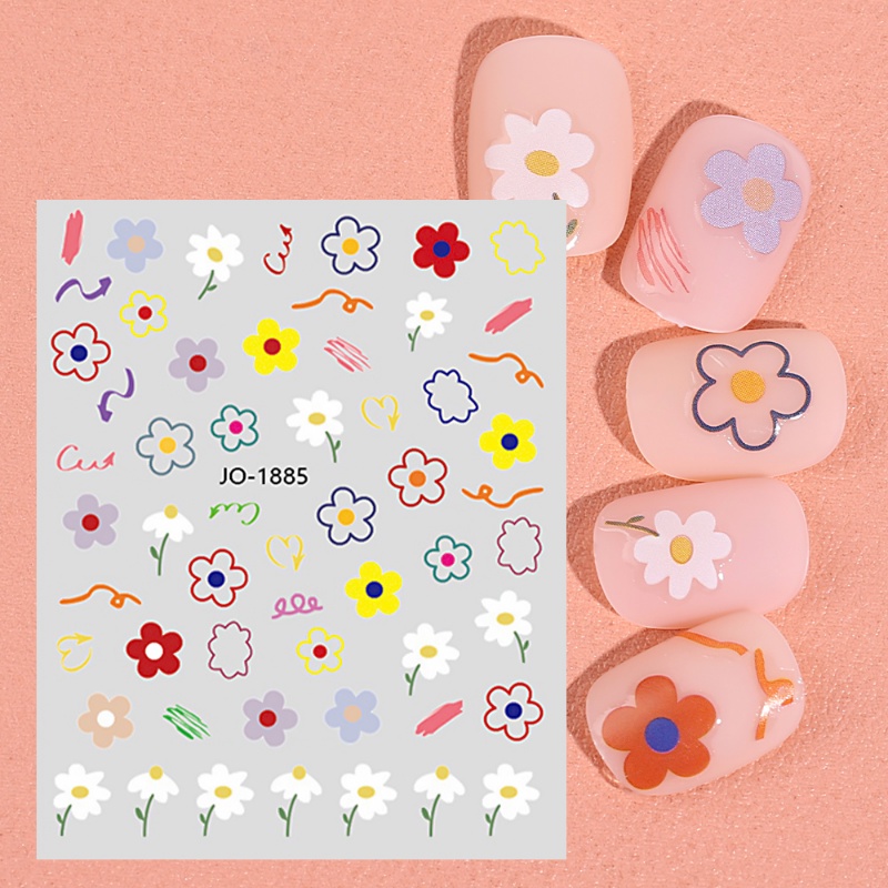 Miếng Dán Trang Trí Móng Tay 3D Hình Gấu / Thỏ / Hoa / Trái Cây Dễ Thương DIY