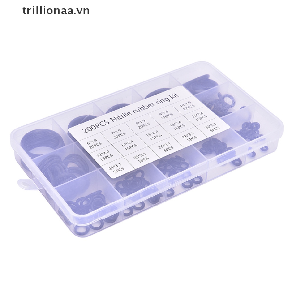 Set 200 Vòng Đệm Cao Su Hình Chữ O Chuyên Dụng