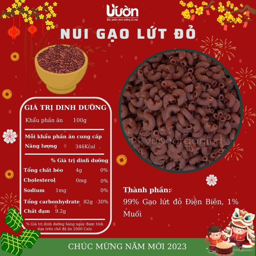 NUI GẠO LỨT ĐỎ ĐIỆN BIÊN THỰC DƯỠNG, ĂN CHAY, ĂN KIÊNG GIẢM CÂN, EATCLEAN - VƯỜN ORGANIC 500GR