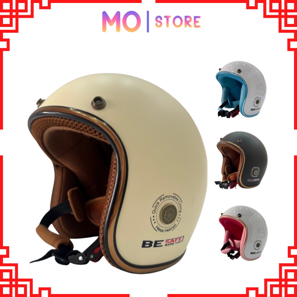 (XẢ HÀNG) Mũ bảo hiểm 3/4 đầu HESA cao cấp hàng chính hãng bảo hành 12 tháng