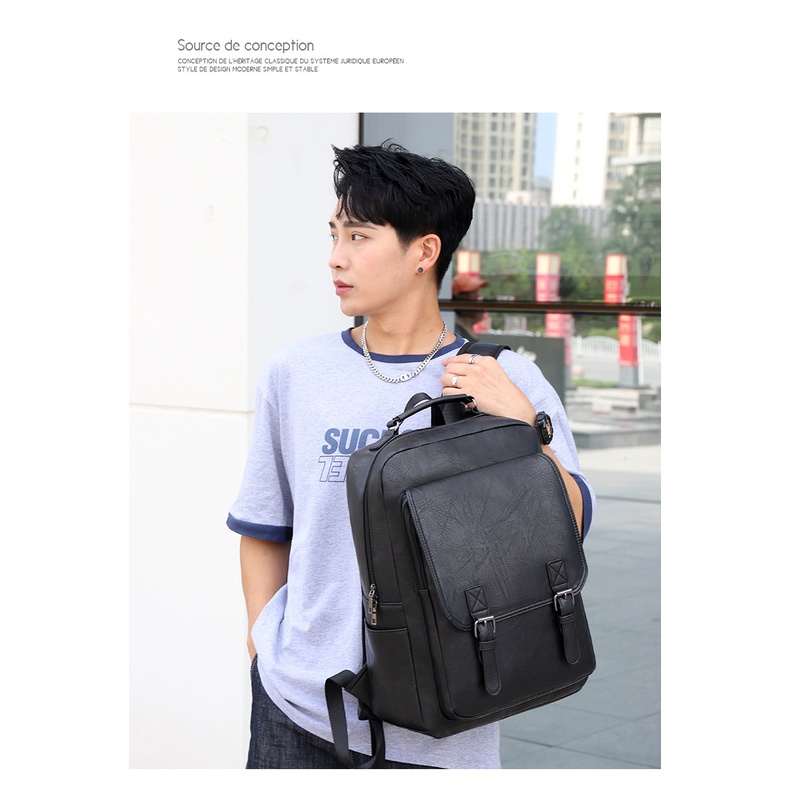 Balo Da form đứng Nam Nữ Đựng Laptop 13 inch 14 inch 15.6 inch 16.5 inch - Balo da đi làm đi học chống nước