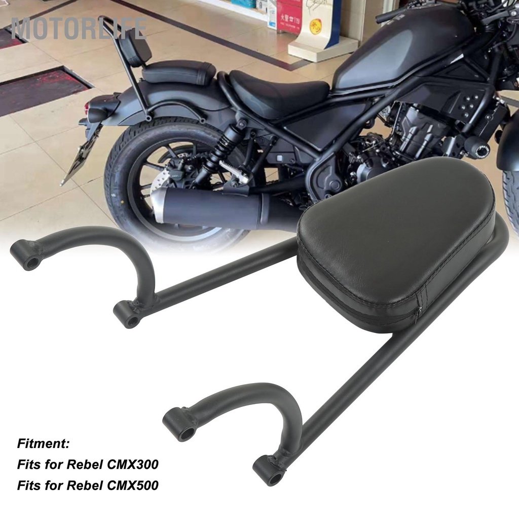Motorlife Xe Máy Phía Sau Hành Khách Lưng Da PU Tựa Đệm Hỗ Trợ Cho Rebel CMX300 CMX500