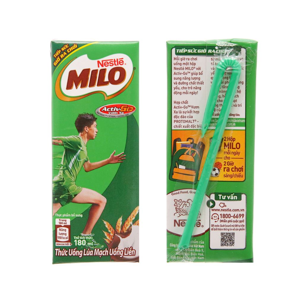 Sữa lúa mạch Nestle Milo Activ-Go 180ml