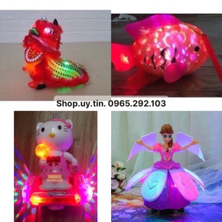 (Bán giá cày view) Đồ Chơi mô hình Kỳ Lân, Elsa, Siêu Nhân, Cá Chép, Mèo Kitty Có Nhạc Phát Sáng Loại Đẹp