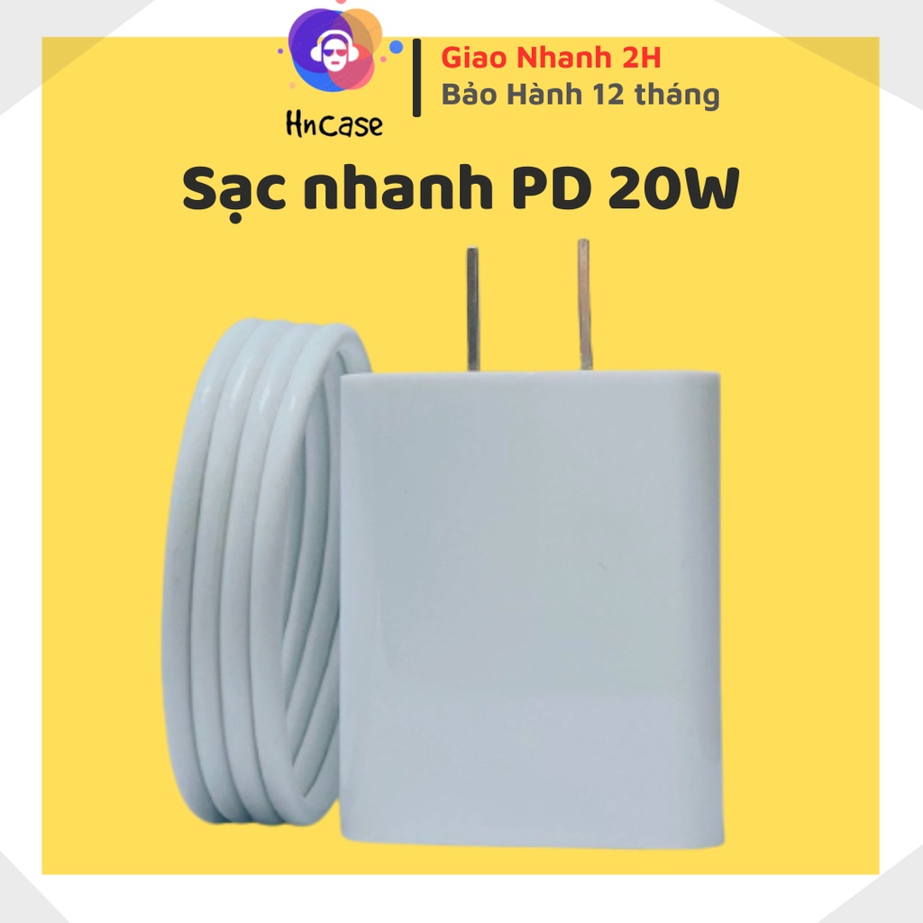 (Có Cáp 2 Mét) Bộ Sạc Nhanh PD 20W - Củ Sạc Nhanh Cáp Sạc Nhanh (BH 12 Tháng)