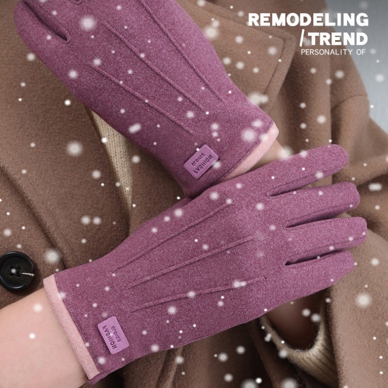 Găng Tay Nhung Hở Ngón Giữ Ấm Cho Nữ