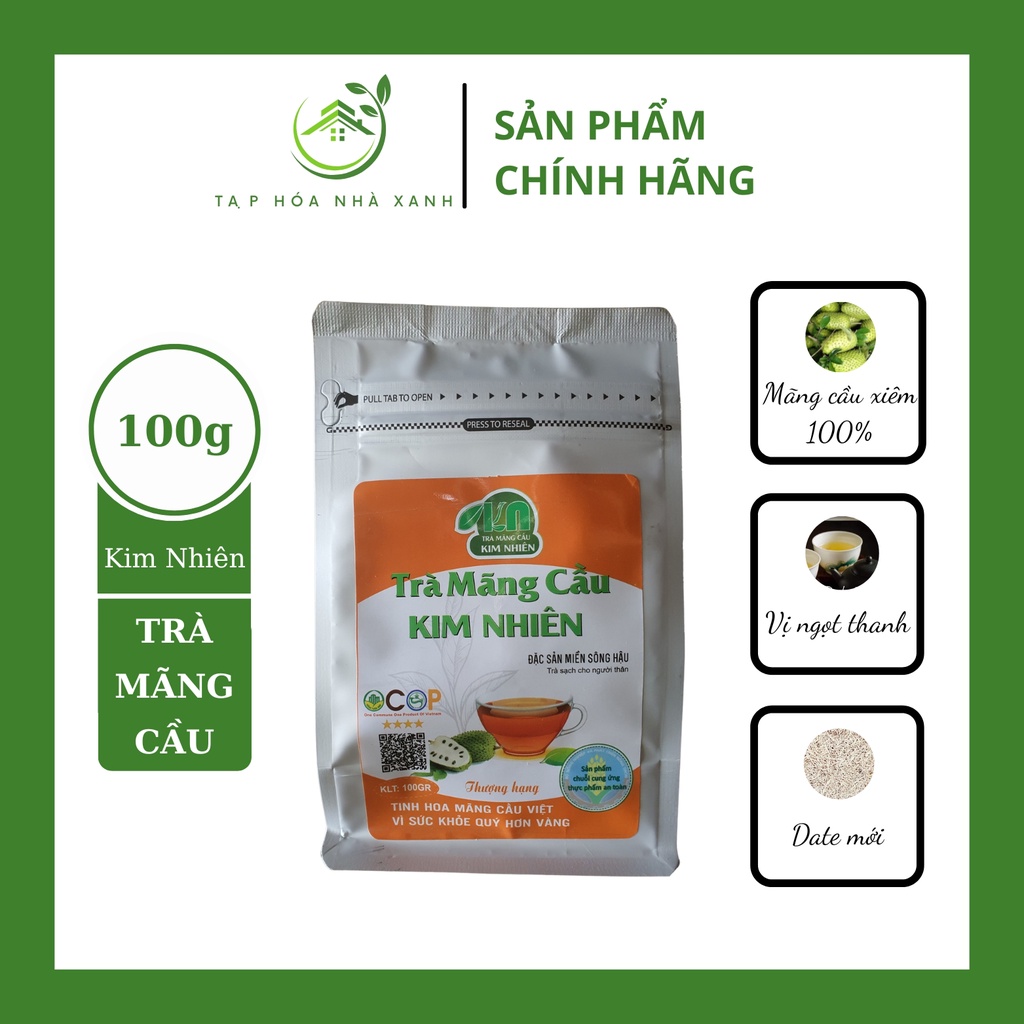 Trà mãng cầu kim nhiên 100g, chính hãng, 100% mãng cầu xiêm nguyên chất