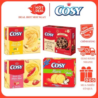 Bánh Quy Cosy Mix Vị Marie Sữa, Yến Mạch, Mứt Táo Dâu Cam, Hạt Điều, Socola, Lá Dứa 100% Chính Hãng