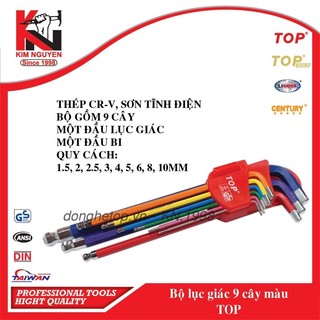 Bộ lục giác bi 9 cây màu Top