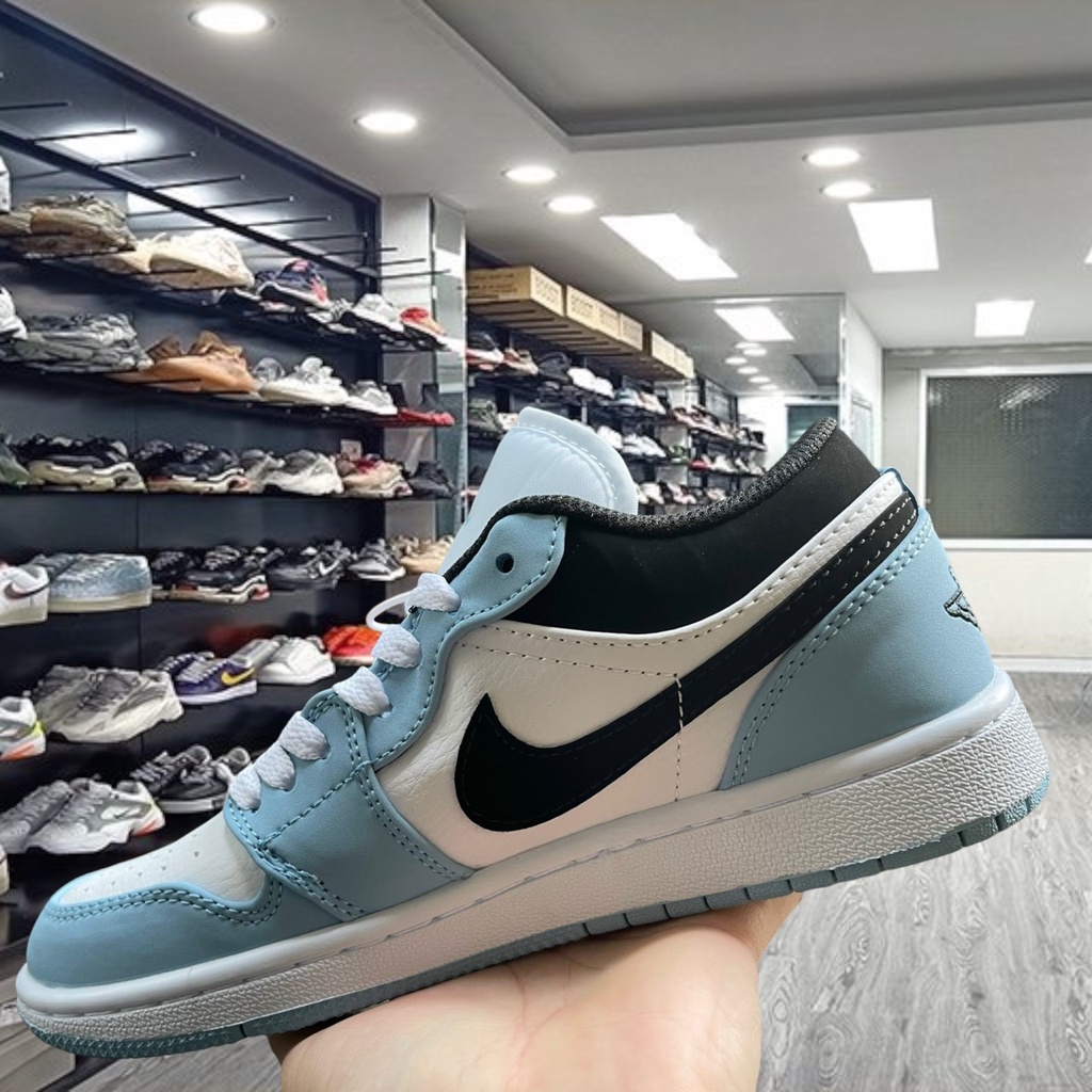 Giày Jordan University cổ thấp  , giày thể thao nam nữ sneaker jd 1 xanh dương hàng 11 full box
