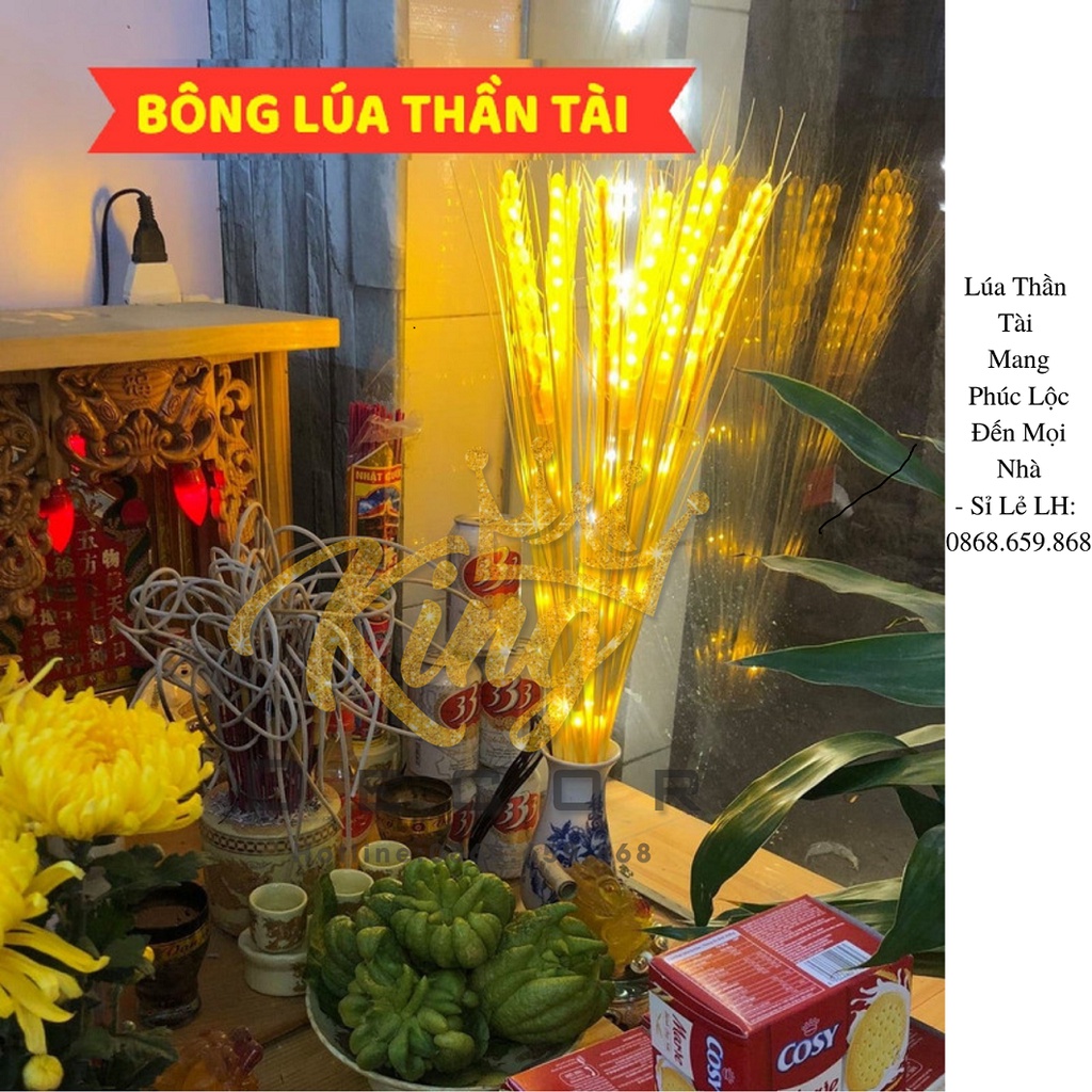 Đèn Led Bông Lúa Thần Tài Loại 1,Trang Trí Tết, Ban Thờ Thần Tài, Bàn Thờ Gia Tiên Ấm Lo,Đủ Đầy,Sung Túc Cả Năm