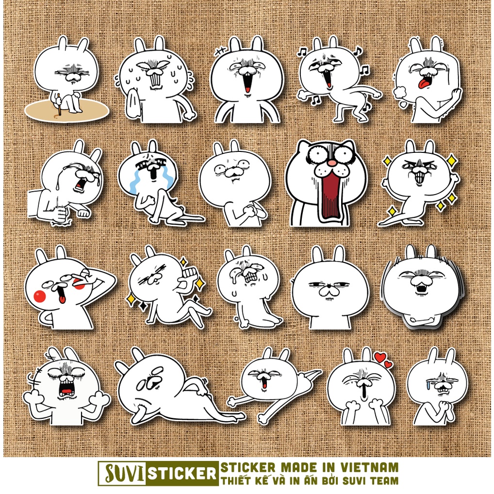 Combo 20 Sticker BW Icon chống nước sticker dán laptop, điện thoại, đàn guitar, mũ bảo hiểm, vali. B20-03