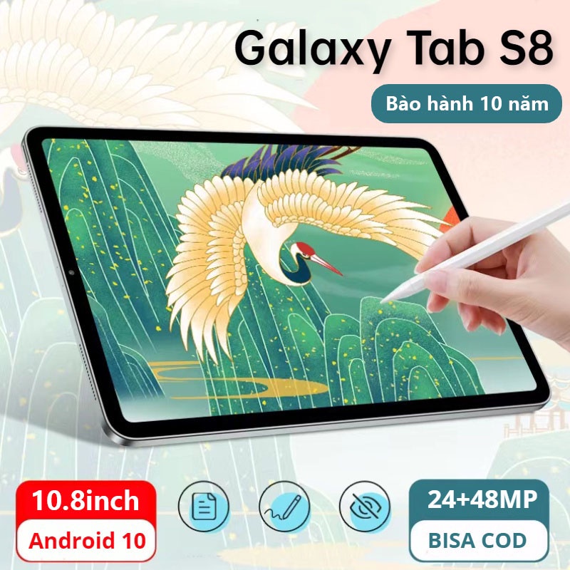 2023 Bán nóng Máy tính bảng Galaxy S8 Tablet 10.8inch RAM 12GB ROM 512GB Android 11 Mới nguyên bản Bảo hành 10 năm