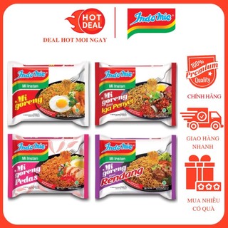 Mì Xào Khô Indomie Goreng Đủ Vị Cay Nóng/Đặc Biệt/Sườn/Sốt Bò Gói 80G