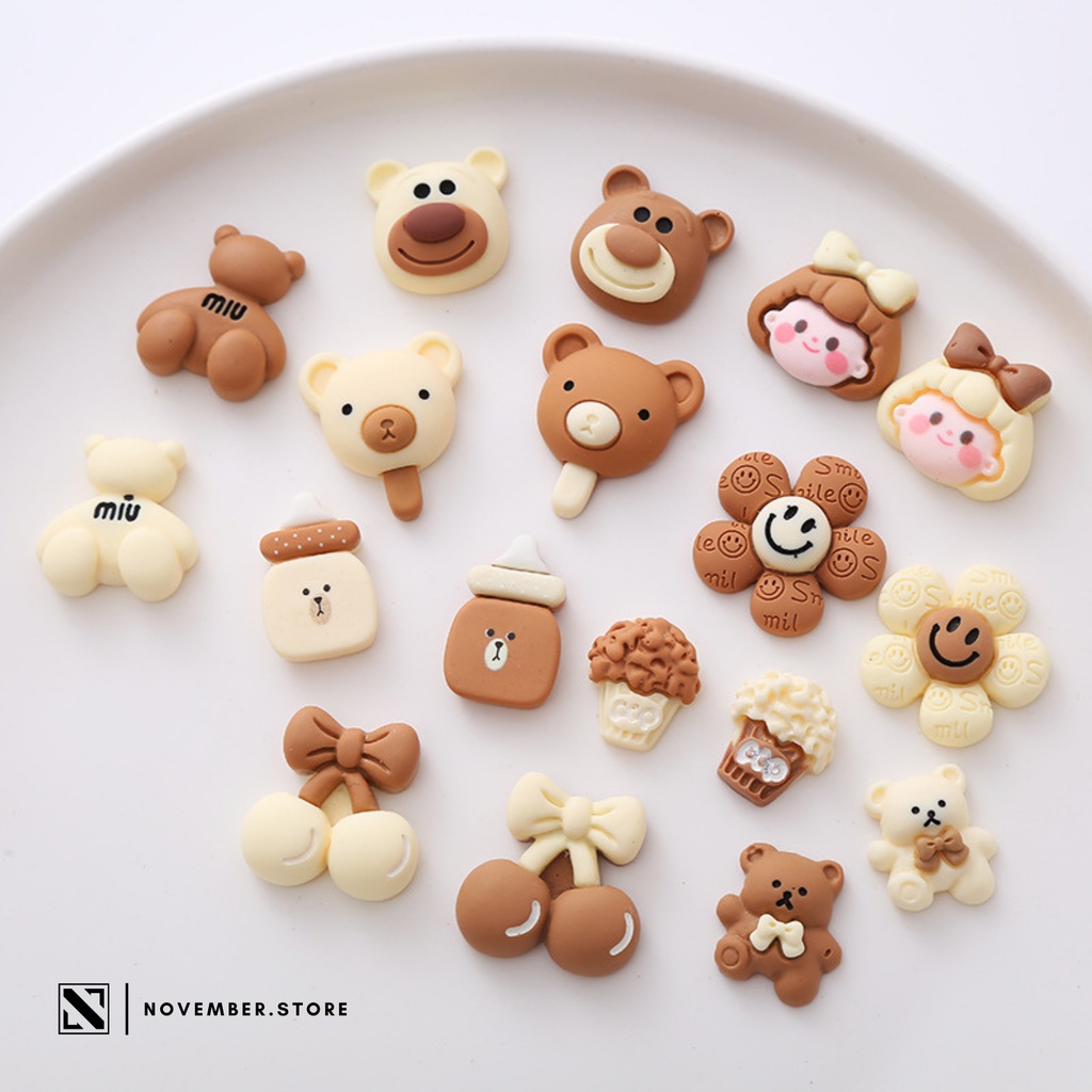 Sticker 3D / charm 3D trang trí ốp điện thoại, bình nước, sổ tay, đồ dùng cá nhân dễ thương - Có sẵn miếng keo dán