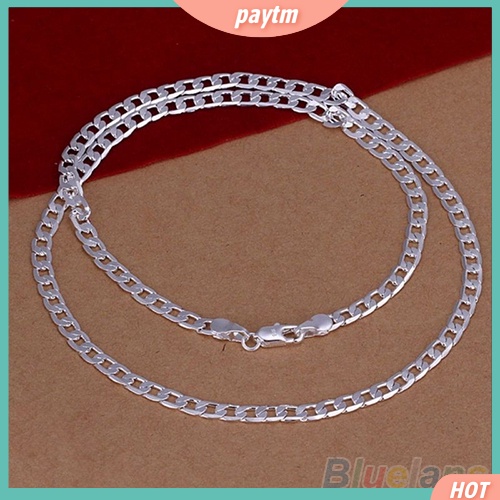 (PTM) Dây chuyền mạ bạc 4mm thời trang Unisex