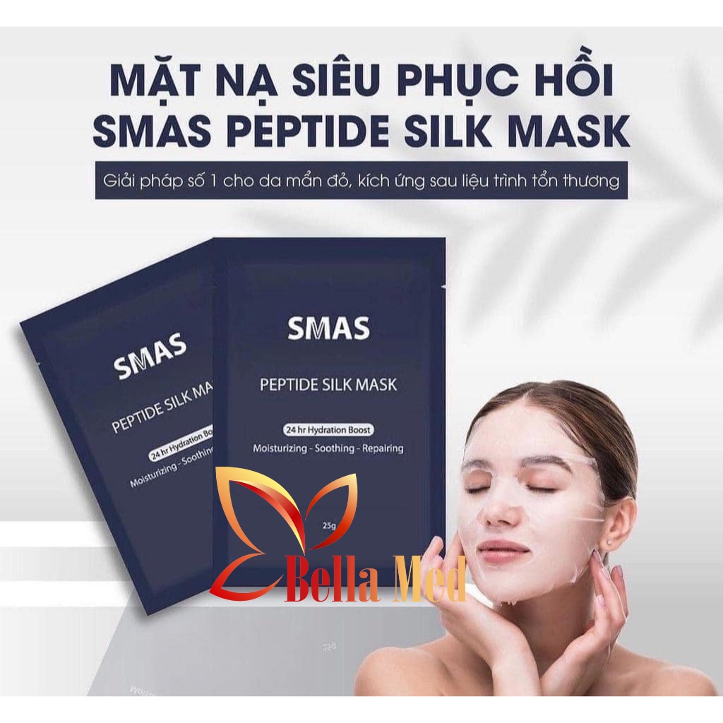 Mặt nạ SMAS Peptide Silk Mask phục hồi da, giảm sưng, giảm đỏ rát chính hãng Hàn Quốc có VAT