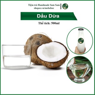 Dầu dừa nguyên chất 500ml ép lạnh dưỡng mi, dưỡng tóc tinh khiết, dưỡng môi, hữu cơ, nấu ăn, ủ tóc, nấu ăn