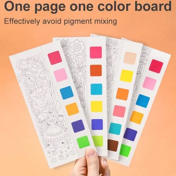 Đồ Chơi Tranh Tô Màu Nghệ Thuật Đã Có Màu Và Cọ - Mideer Watercolor Painting