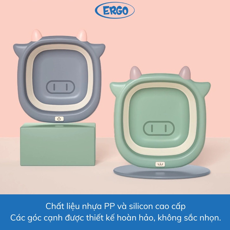 Chậu rửa mặt gấp gọn - thau gấp gọn dùng cho em bé chính hãng Ergo