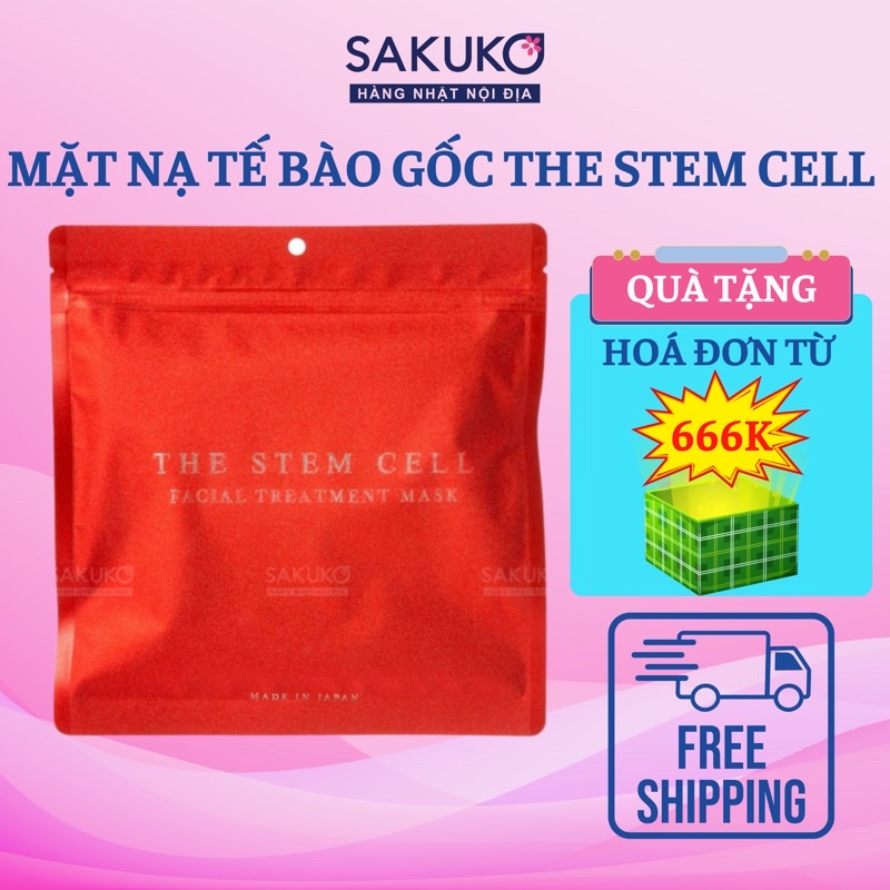 Mặt Nạ Tế Bào Gốc Se Khít Lỗ Chân Lông, Chống Lão Hóa THE STEM CELL Nội Địa Nhật Bản 30 Miếng - SAKUKO