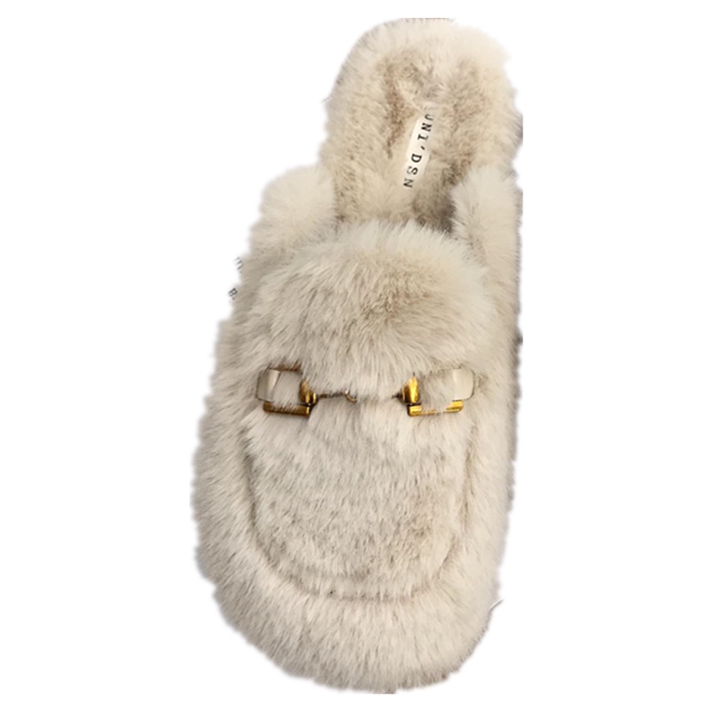 Dép sục bít mũi đế bằng nhẹ nhàng phong cách Hàn Quốc, giày lông, dép bông nữ mẫu mới thu đông 2022 phong cách Hàn Quốc đi bên ngoài