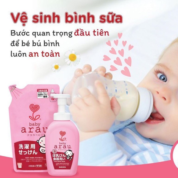 Nước Rửa Bình Sữa Arau Baby Mẫu Mới Cao Cấp - CHÍNH HÃNG ARAU