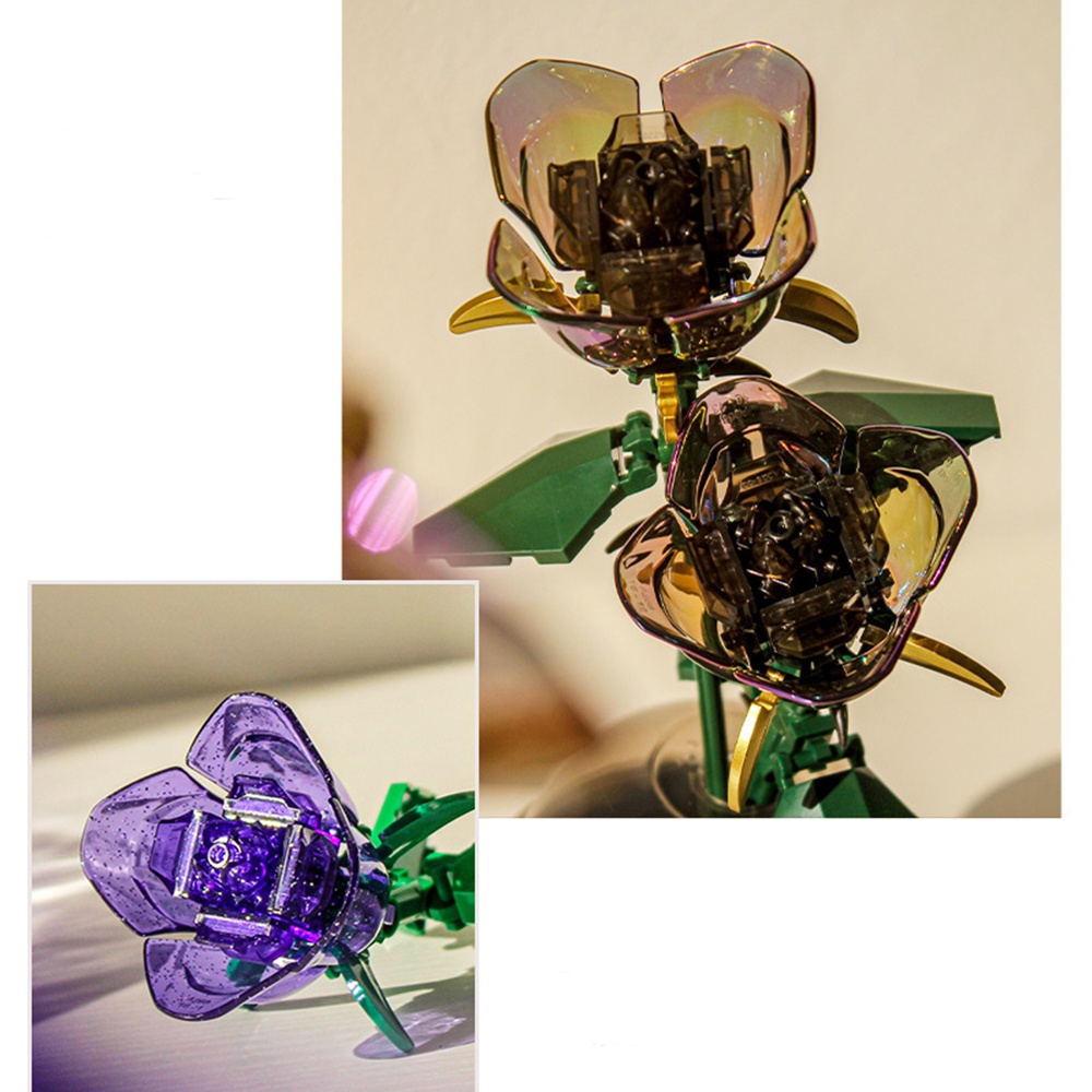 Bó Hoa Hồng Đồ Chơi Lắp Ráp Làm Quà Tặng Valentine Cho Bé Gái