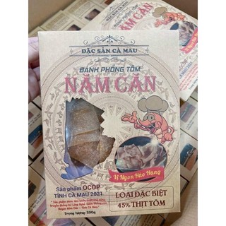 Bánh phồng Tôm Năm căn cà mau hộp 500g loại 45% thịt tôm