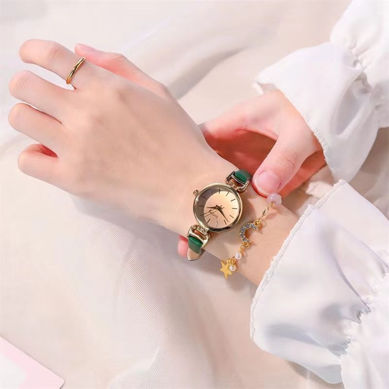 Đồng Hồ Analog Máy Quartz Mặt Nhỏ Dây Mảnh Sang Trọng Phong Cách Retro Cho Nữ