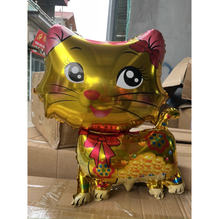 Bóng Bay HÌnh Con Mèo Vàng Size To 65cm