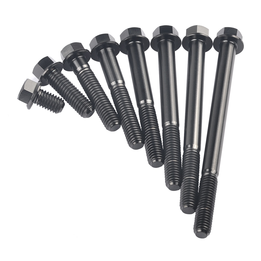 Wanyifa titanium gr5 m6 11d mặt bích hex đầu vít cho xe máy sửa đổi cacte máy phát điện m6x10-90mm