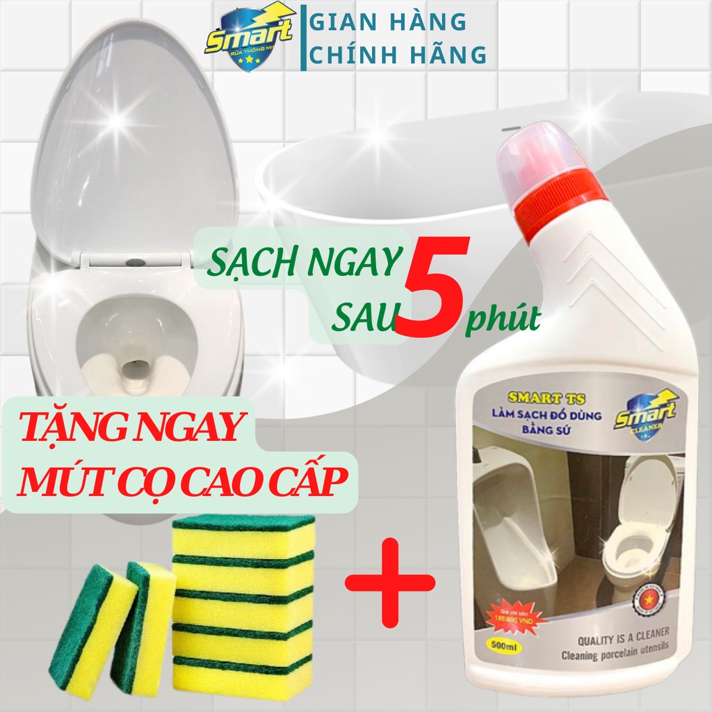 Dung dịch tẩy rửa làm trắng đồ dùng bằng sứ SMART TS 500ml