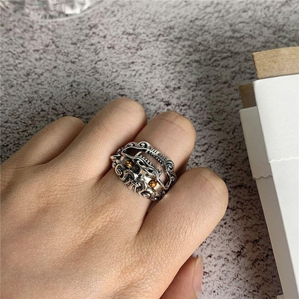 Nhẫn Hở Hợp Kim Hình Mèo Phong Cách Hàn Quốc Cổ Điển Có Thể Điều Chỉnh Kích Cỡ Cho Nữ