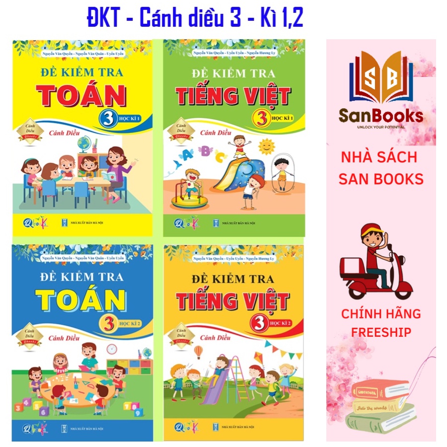 Sách - Combo Đề Kiểm Tra Toán - Tiếng Việt Lớp 3 - cả năm - Cánh Diều (4 cuốn)