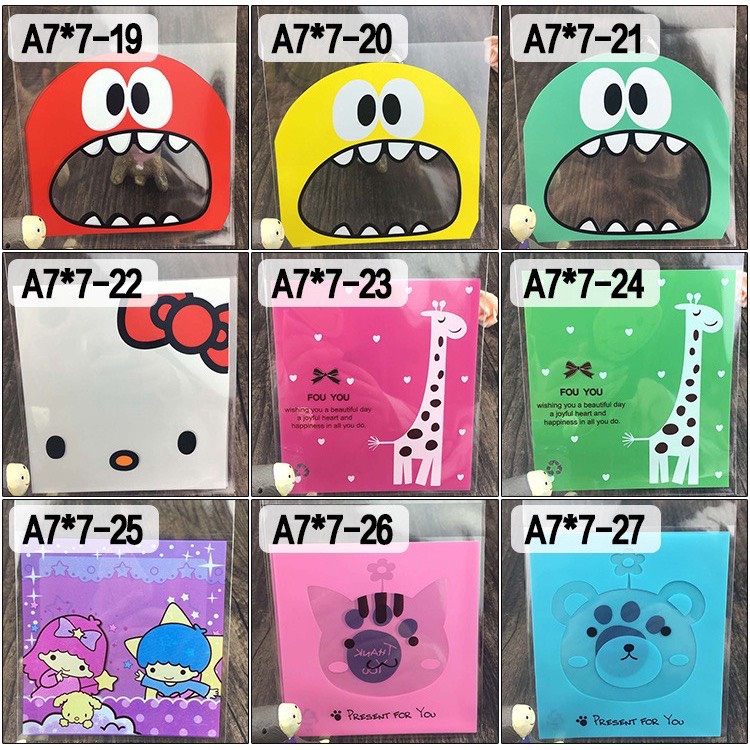 50 Túi nilong gói bánh kẹo đựng quà tặng có keo dán sẵn