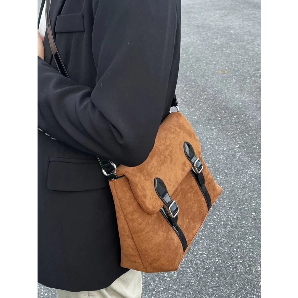 Túi Xách Đeo Vai Vải Nhung Phong Cách Hàn Quốc Thời Trang Thu Đông Đơn Giản 20 X 30 X 12