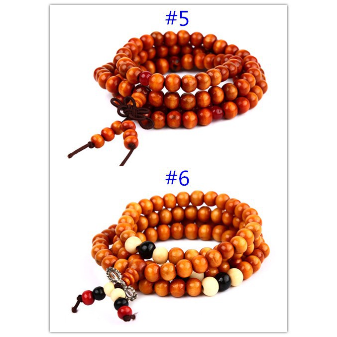 Tibetan Sandalwood Buddhist Buddha Prayer Beads Mala Bracelet 8mm*108pcs Ready Stock LY