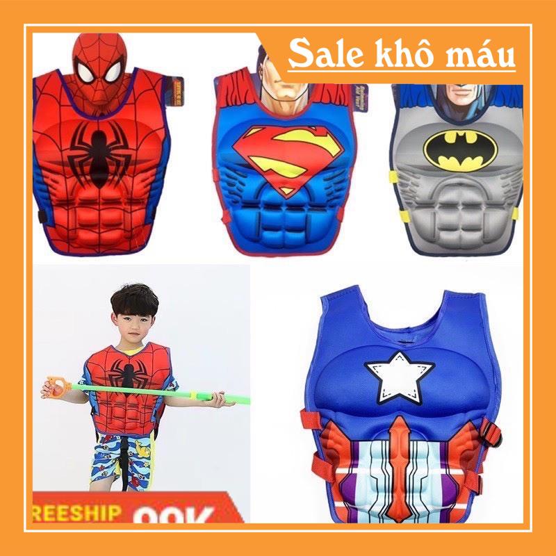 Áo phao bơi 3D hình siêu nhân người nhện người sắt người dơi đội trưởng Mỹ cho bé trai hàng đẹp - Hàng mới về