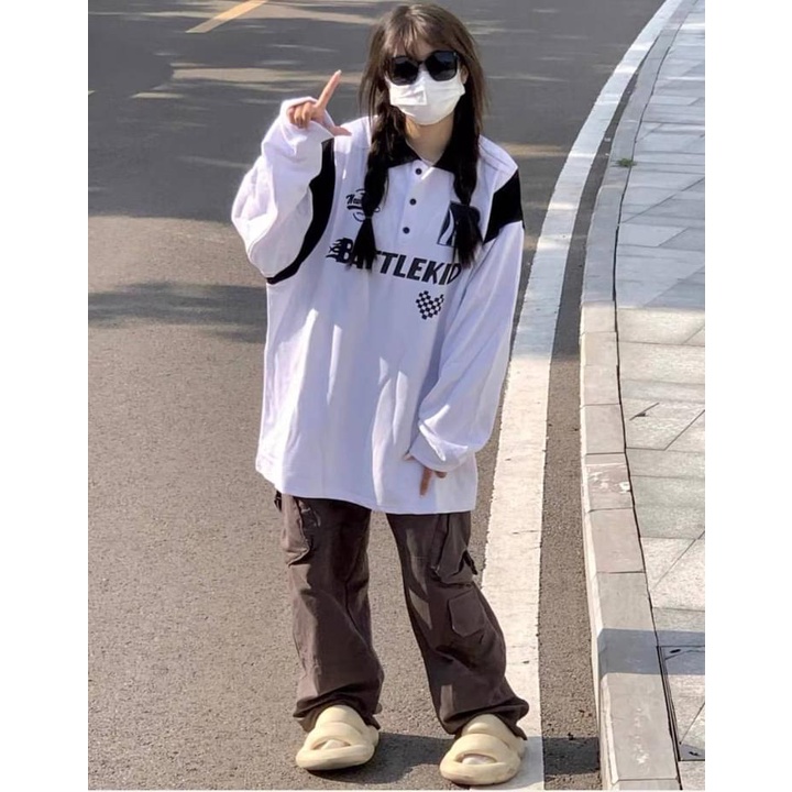 Áo Sweater Polo Nam Nữ Form Rộng Unisex