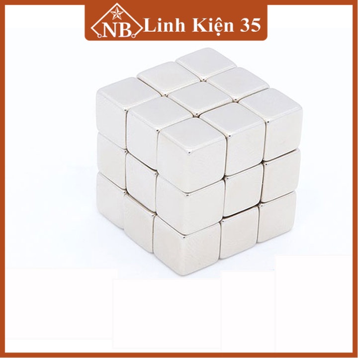 Bộ 10 viên nam châm đất hiếm vuông 4x4x4mm từ tính siêu mạnh