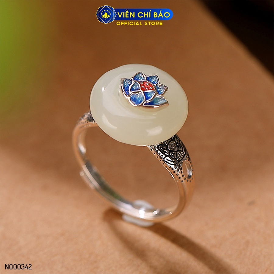 Nhẫn bạc nữ  hoa sen đá chất liệu bạc 925 thời trang phụ kiện trang sức Viễn Chí Bảo N000342