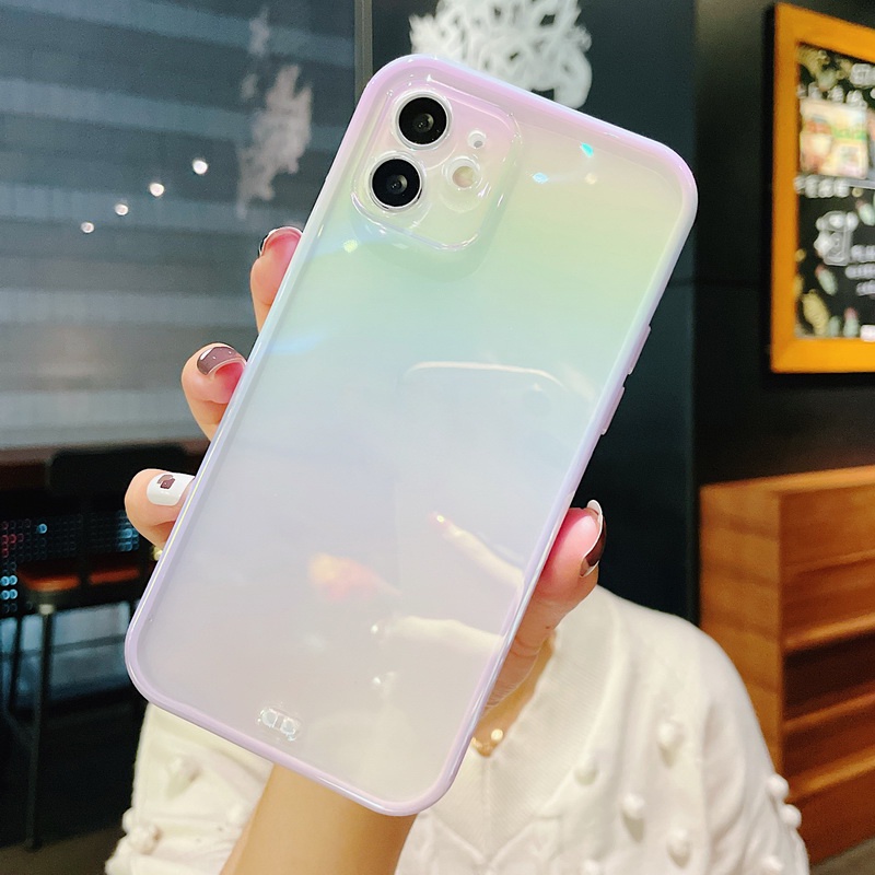 Ốp Điện Thoại TPU Mềm Trong Suốt Chống Sốc Màu Sắc Cầu Vồng Cho iPhone 14 13 12 11 Pro MAX X XR XS MAX 8 7 Plus
