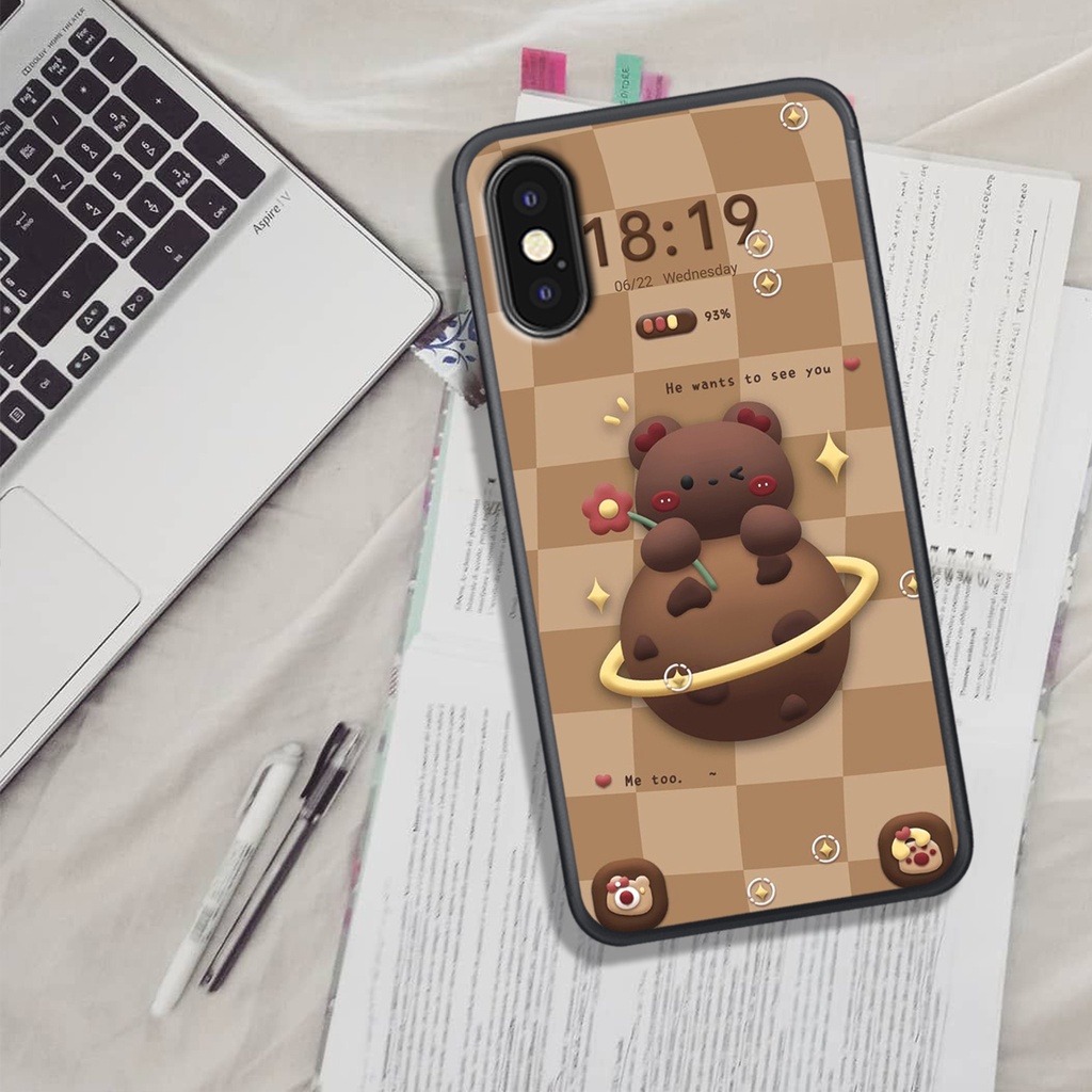 Ốp Lưng IPHONE X - XS - XR - XSMAX  , In Hình Gấu&amp;Thỏ Siêu Đáng Yêu.