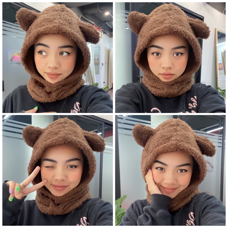 Mũ gấu lông siêu mềm